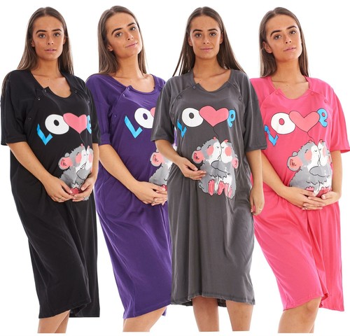 Umstandsnachthemd love print - umstandsnachthemd,